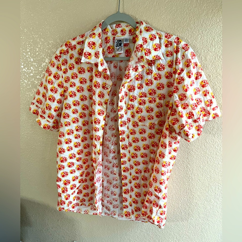 Kennington 2X 🍊 citrus/oranges button down. 100% cotton. Lightweight!